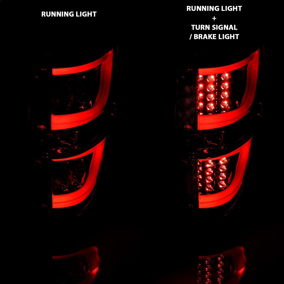 ANZO USA ZUKT_311258 Anzo ZUKT_311258 LED Tail Light Assembly LED Red/Smoke Lens Black