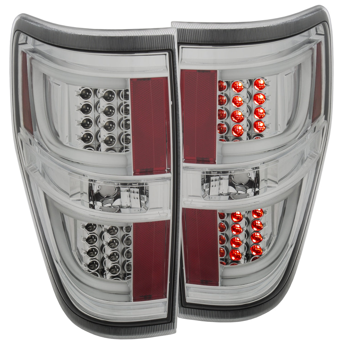 ANZO USA ZUKT_311259 Anzo ZUKT_311259 LED Tail Light Assembly LED Red/Clear Chrome