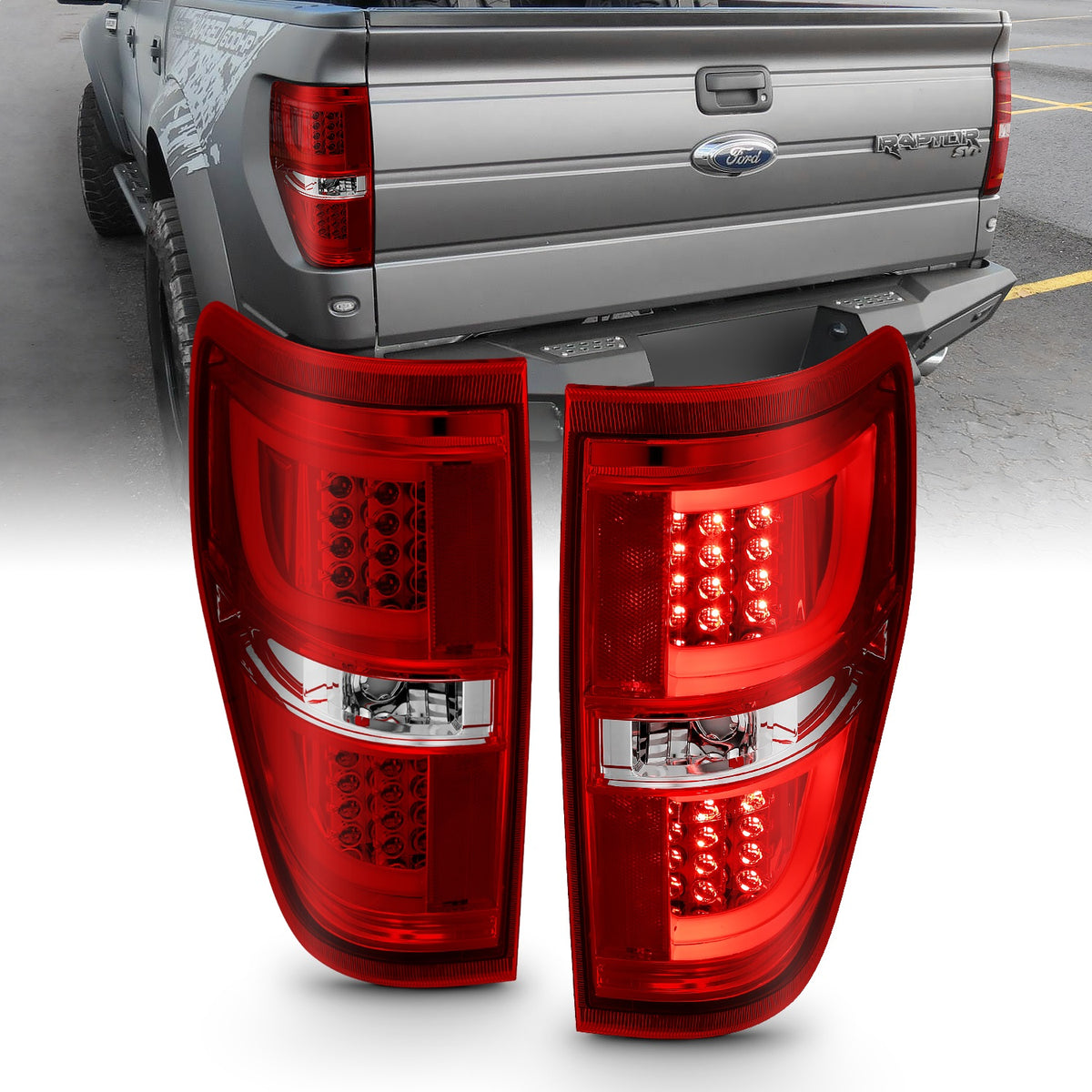 ANZO USA ZUKT_311260 Anzo ZUKT_311260 LED Tail Light Assembly LED Red/Clear Lens
