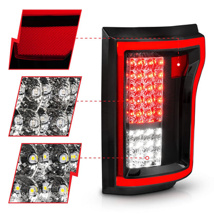 ANZO USA ZUKT_311262 Anzo ZUKT_311262 LED Tail Light Assembly LED Red/Clear Lens Pair