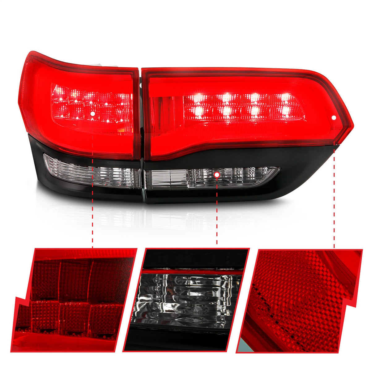 ANZO USA ZUKT_311268 Anzo ZUKT_311268 LED Tail Light Assembly LED Red/Clear Lens