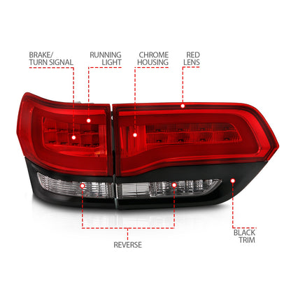 ANZO USA ZUKT_311268 Anzo ZUKT_311268 LED Tail Light Assembly LED Red/Clear Lens