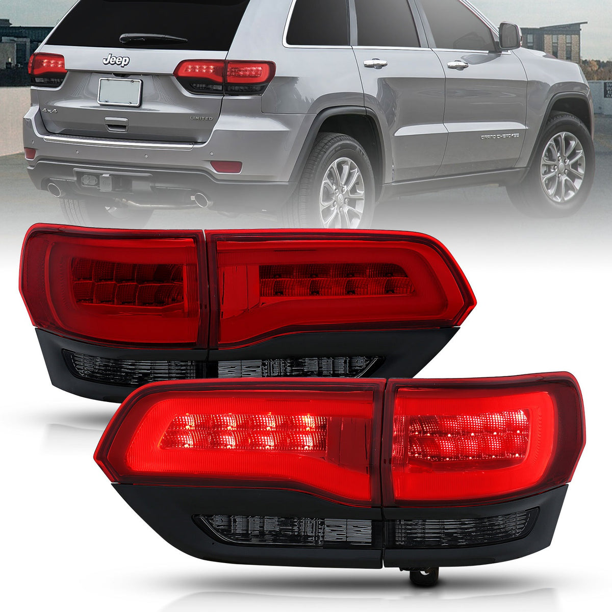 ANZO USA ZUKT_311269 Anzo ZUKT_311269 LED Tail Light Assembly LED Red/Smoke Lens