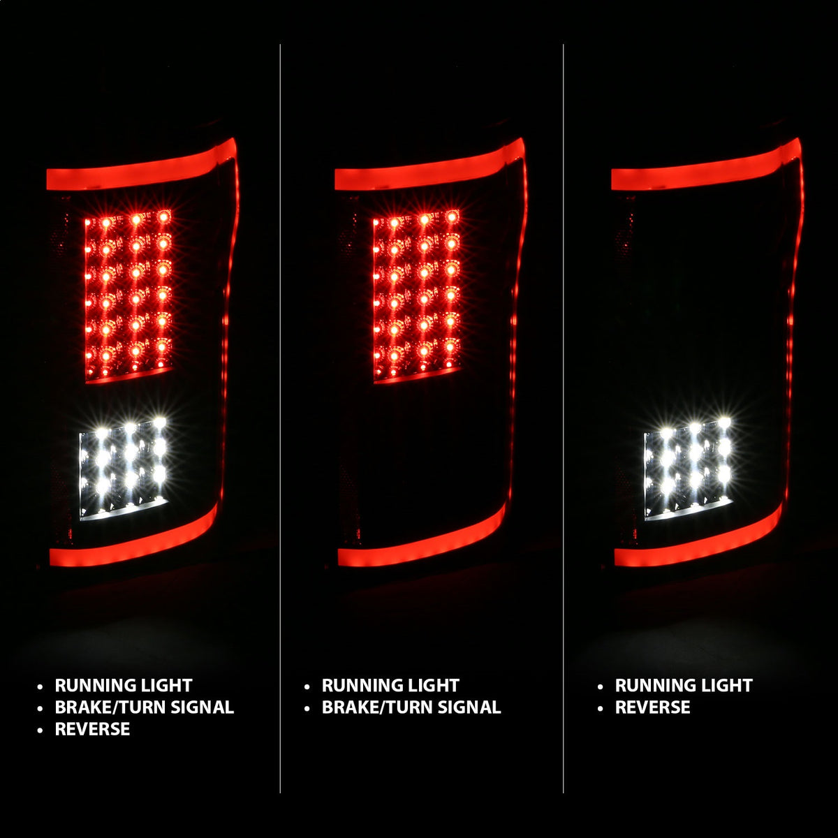ANZO USA ZUKT_311285 Anzo ZUKT_311285 LED Tail Light Assembly LED Clear Lens Black