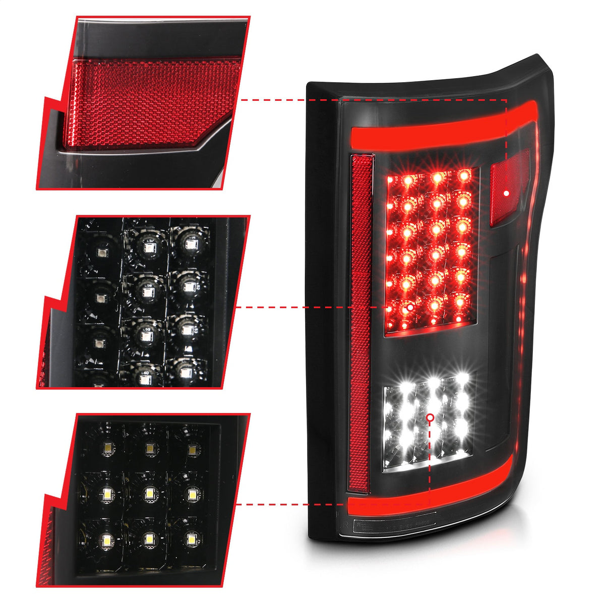 ANZO USA ZUKT_311285 Anzo ZUKT_311285 LED Tail Light Assembly LED Clear Lens Black