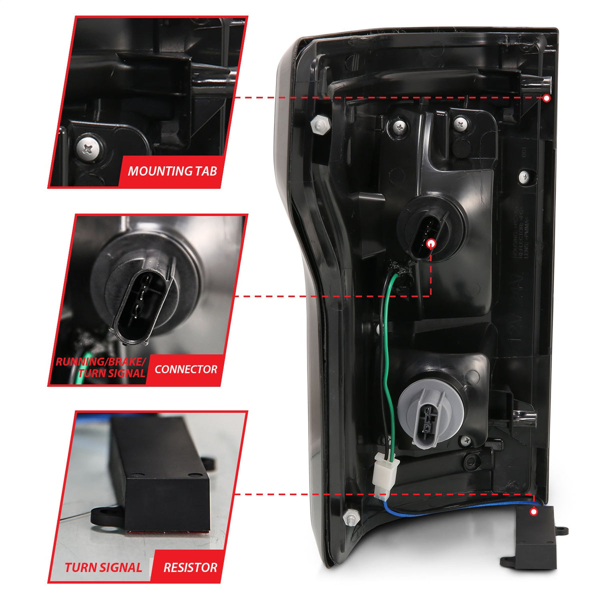 ANZO USA ZUKT_311285 Anzo ZUKT_311285 LED Tail Light Assembly LED Clear Lens Black