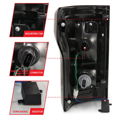 ANZO USA ZUKT_311285 Anzo ZUKT_311285 LED Tail Light Assembly LED Clear Lens Black