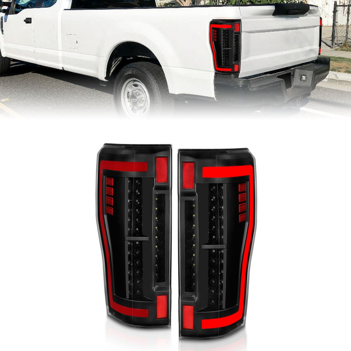 ANZO USA ZUKT_311287 Anzo ZUKT_311287 LED Tail Light Assembly LED Red/Clear Lens Pair