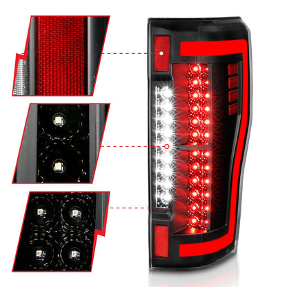 ANZO USA ZUKT_311287 Anzo ZUKT_311287 LED Tail Light Assembly LED Red/Clear Lens Pair
