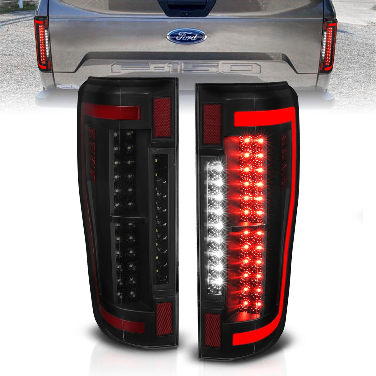 ANZO USA ZUKT_311288 Anzo ZUKT_311288 LED Tail Light Assembly LED Smoke Lens Pair