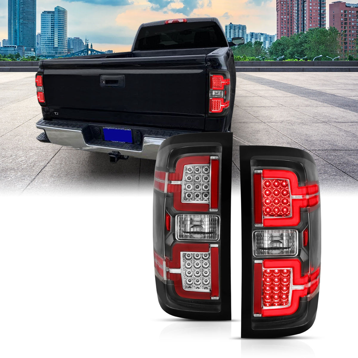 ANZO USA ZUKT_311289 Anzo ZUKT_311289 LED Tail Light Assembly LED Black Lens Pair