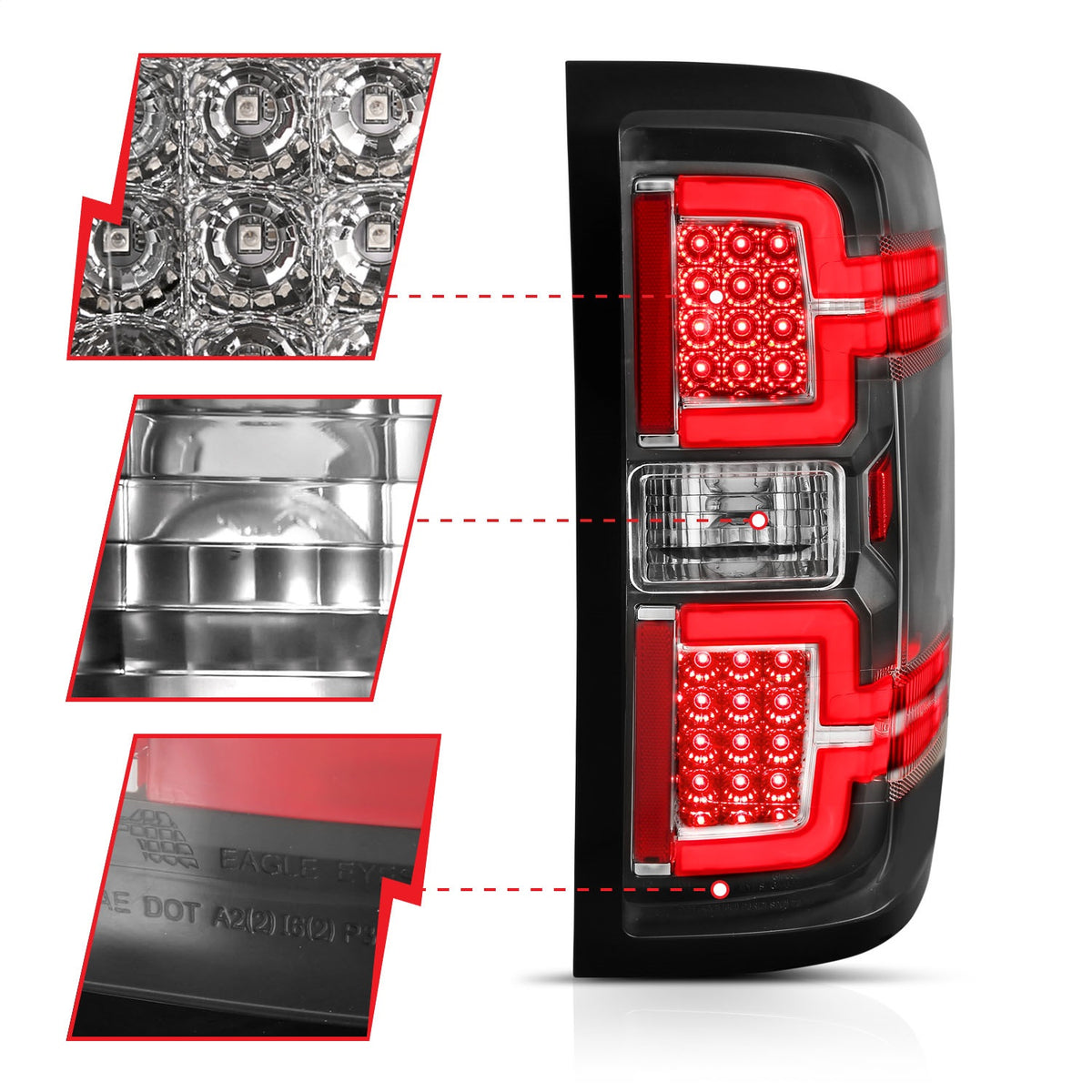 ANZO USA ZUKT_311289 Anzo ZUKT_311289 LED Tail Light Assembly LED Black Lens Pair