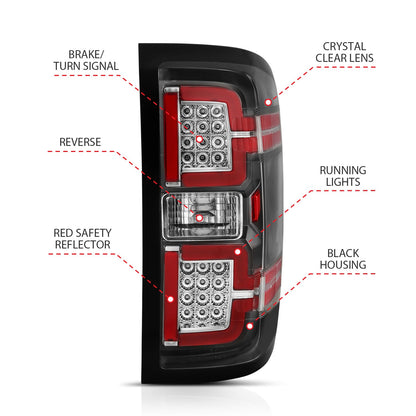 ANZO USA ZUKT_311289 Anzo ZUKT_311289 LED Tail Light Assembly LED Black Lens Pair