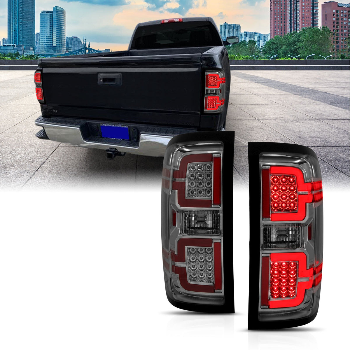 ANZO USA ZUKT_311290 Anzo ZUKT_311290 LED Tail Light Assembly LED Smoke Lens Pair