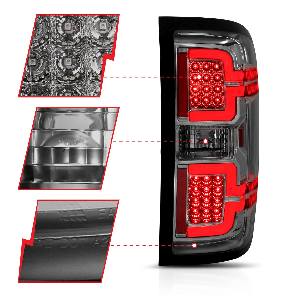 ANZO USA ZUKT_311290 Anzo ZUKT_311290 LED Tail Light Assembly LED Smoke Lens Pair