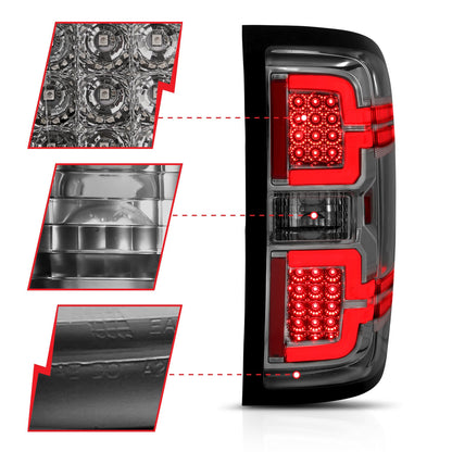 ANZO USA ZUKT_311290 Anzo ZUKT_311290 LED Tail Light Assembly LED Smoke Lens Pair