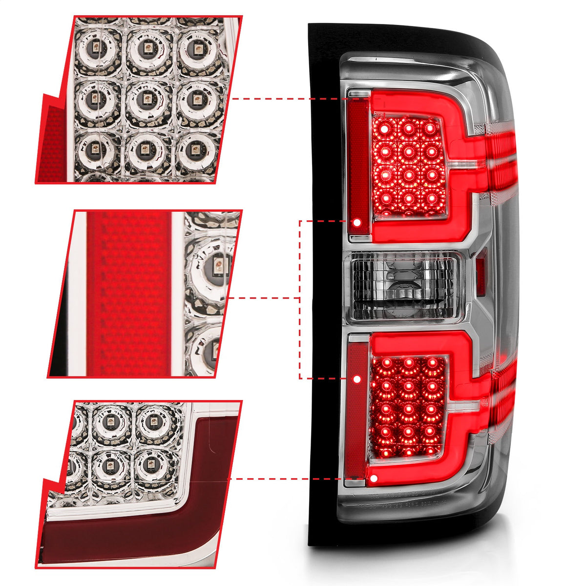 ANZO USA ZUKT_311291 Anzo ZUKT_311291 LED Tail Light Assembly LED Chrome Lens Pair