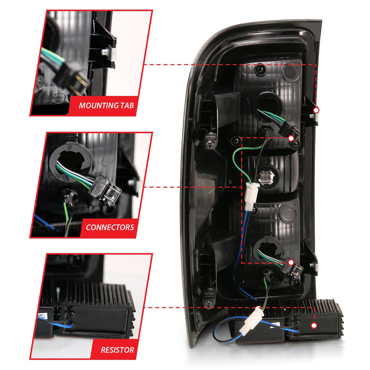 ANZO USA ZUKT_311291 Anzo ZUKT_311291 LED Tail Light Assembly LED Chrome Lens Pair