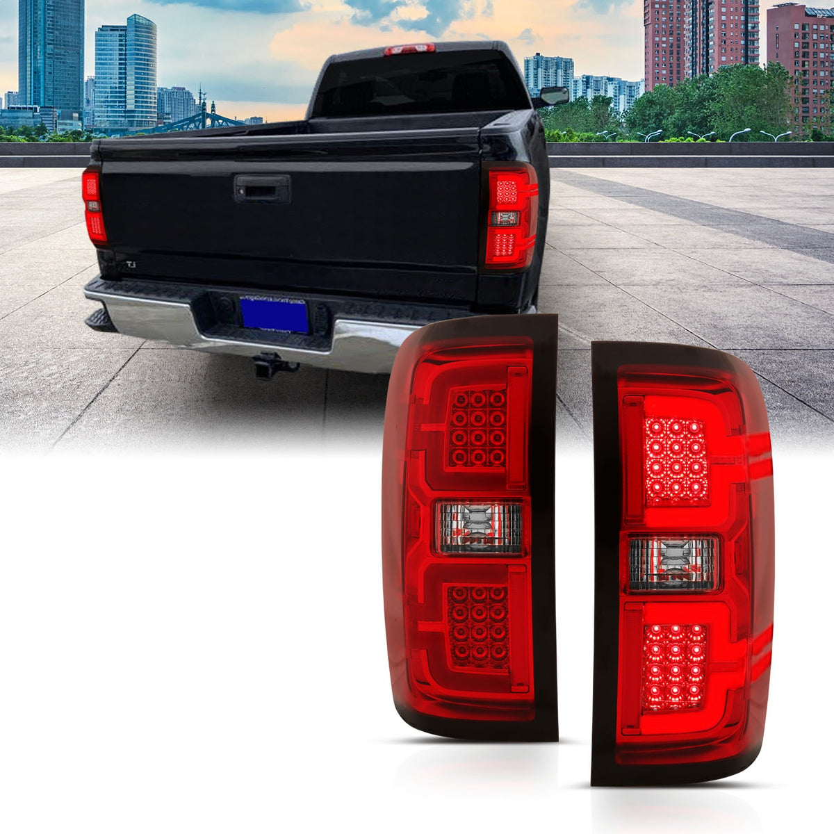 ANZO USA ZUKT_311292 Anzo ZUKT_311292 Tail Light Assembly LED Red/Clear Lens Pair
