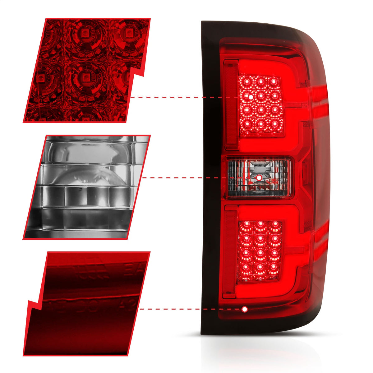 ANZO USA ZUKT_311292 Anzo ZUKT_311292 Tail Light Assembly LED Red/Clear Lens Pair