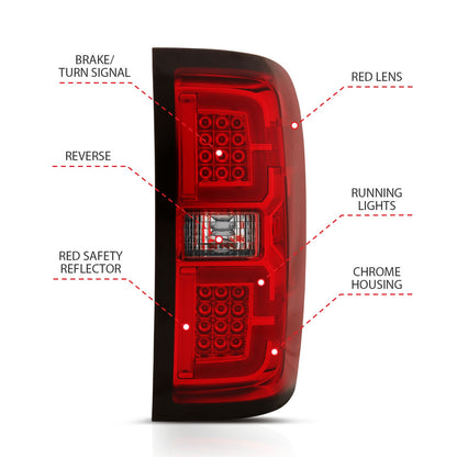 ANZO USA ZUKT_311292 Anzo ZUKT_311292 Tail Light Assembly LED Red/Clear Lens Pair