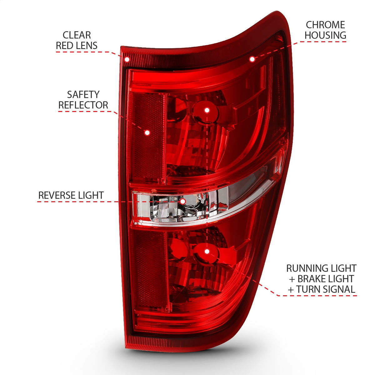 ANZO USA ZUKT_311299 Anzo ZUKT_311299 Tail Light Assembly Red/Clear Lens