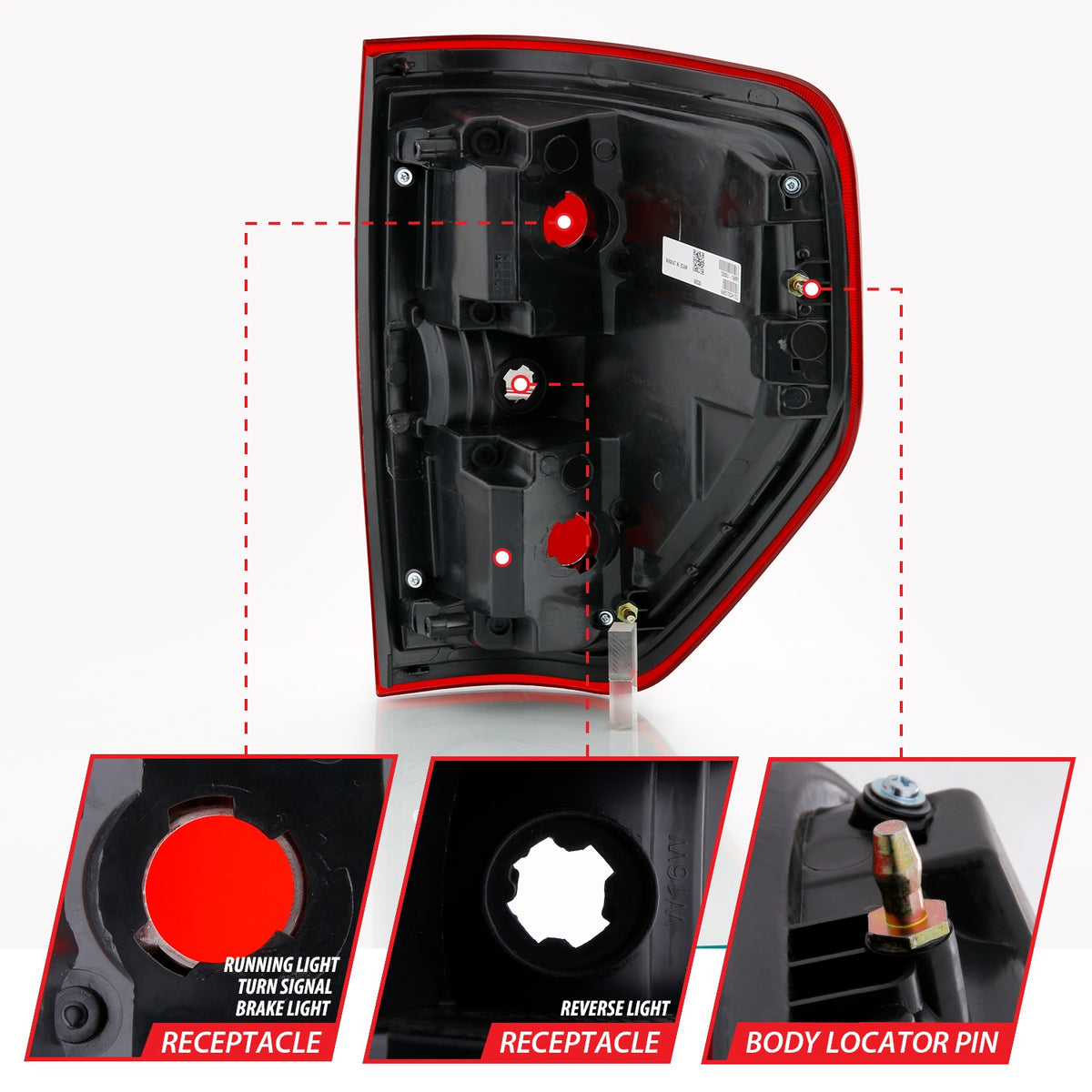 ANZO USA ZUKT_311299 Anzo ZUKT_311299 Tail Light Assembly Red/Clear Lens