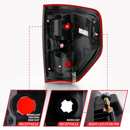 ANZO USA ZUKT_311299 Anzo ZUKT_311299 Tail Light Assembly Red/Clear Lens