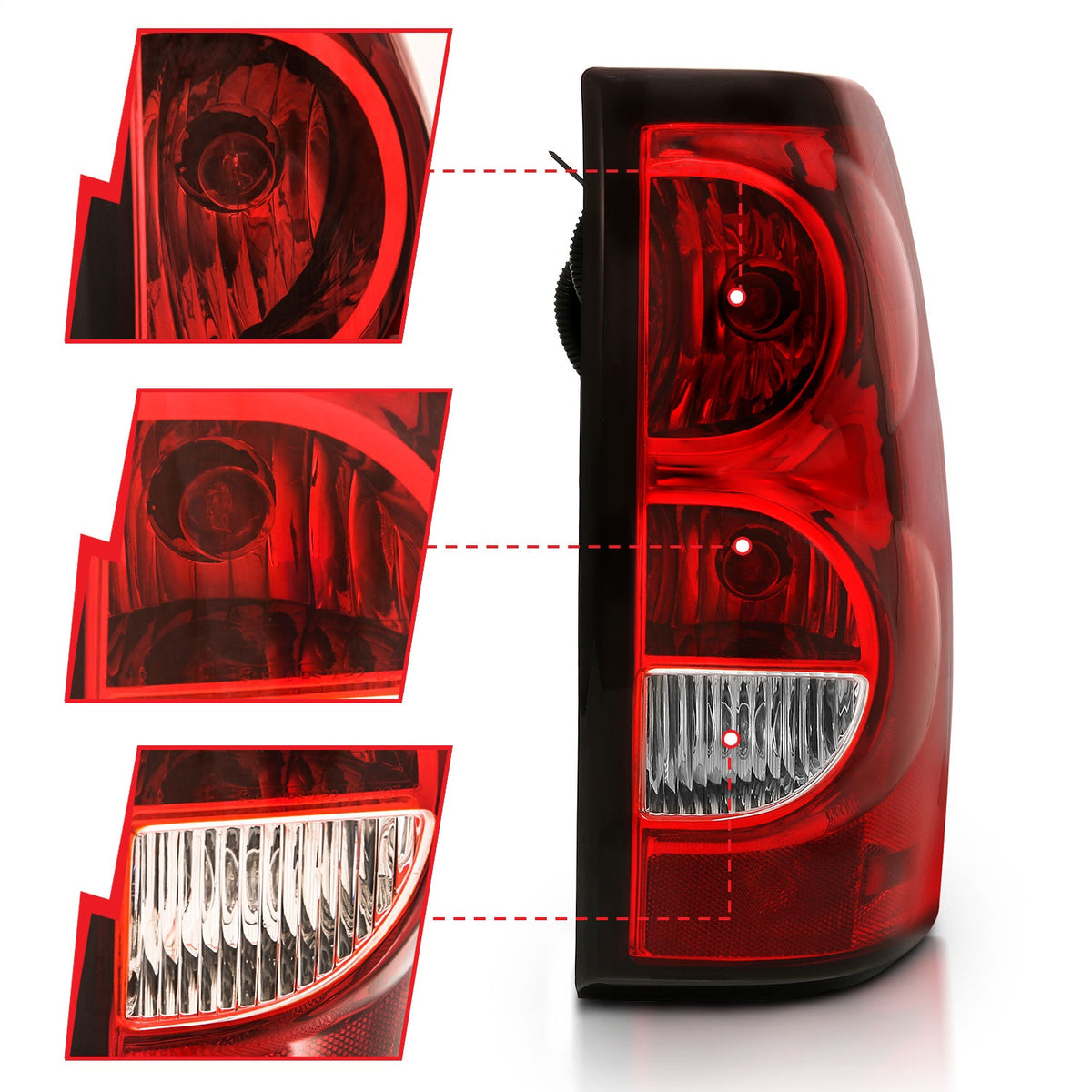 ANZO USA ZUKT_311302 Anzo ZUKT_311302 Tail Light Assembly Red/Clear Lens