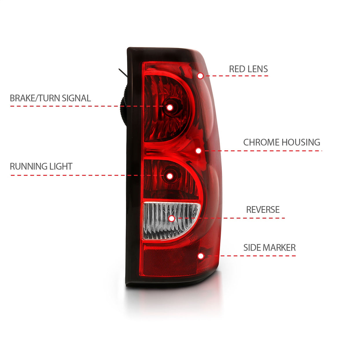 ANZO USA ZUKT_311302 Anzo ZUKT_311302 Tail Light Assembly Red/Clear Lens