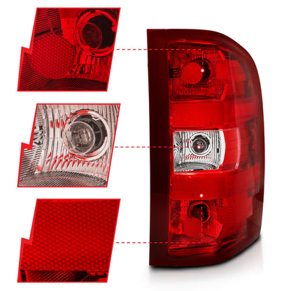 ANZO USA ZUKT_311303 Anzo ZUKT_311303 Tail Light Assembly Red/Clear Lens OE