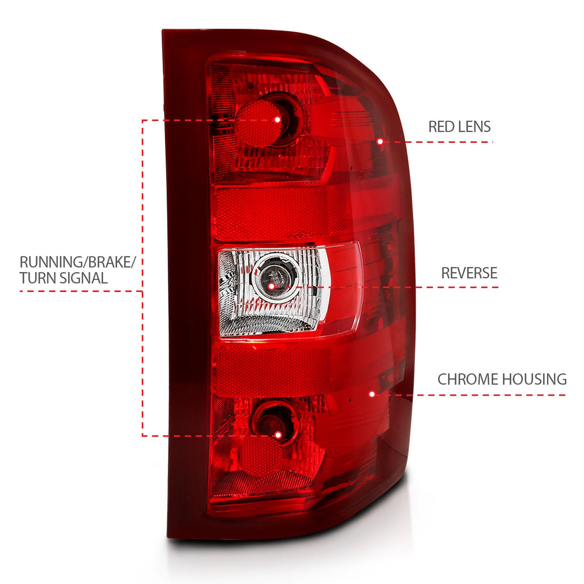 ANZO USA ZUKT_311303 Anzo ZUKT_311303 Tail Light Assembly Red/Clear Lens OE