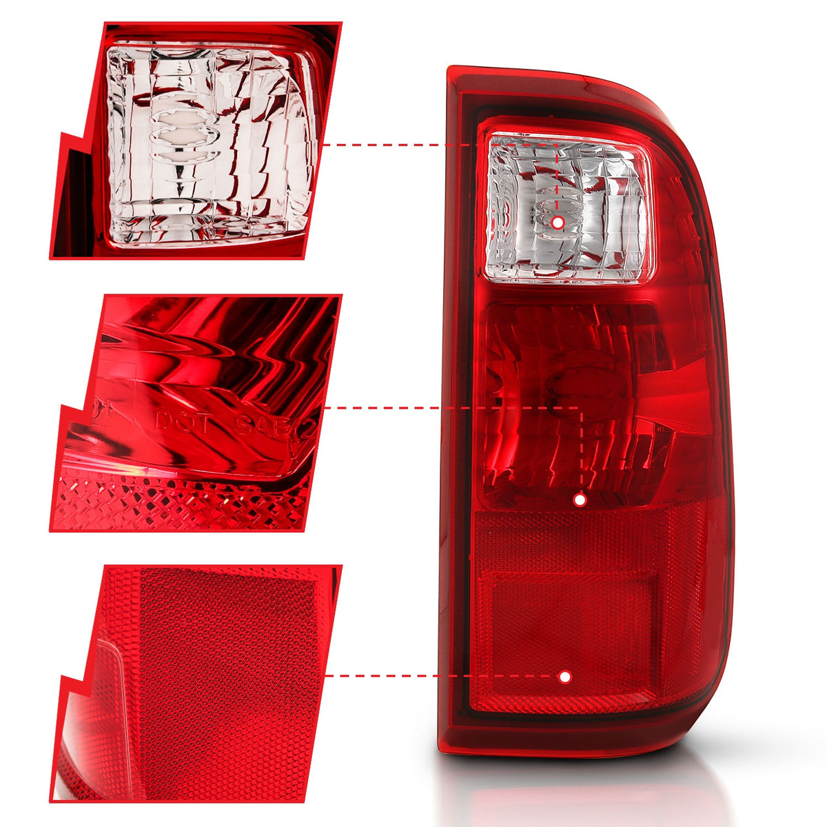 ANZO USA ZUKT_311305 Anzo ZUKT_311305 Tail Light Assembly Red/Clear Lens OE