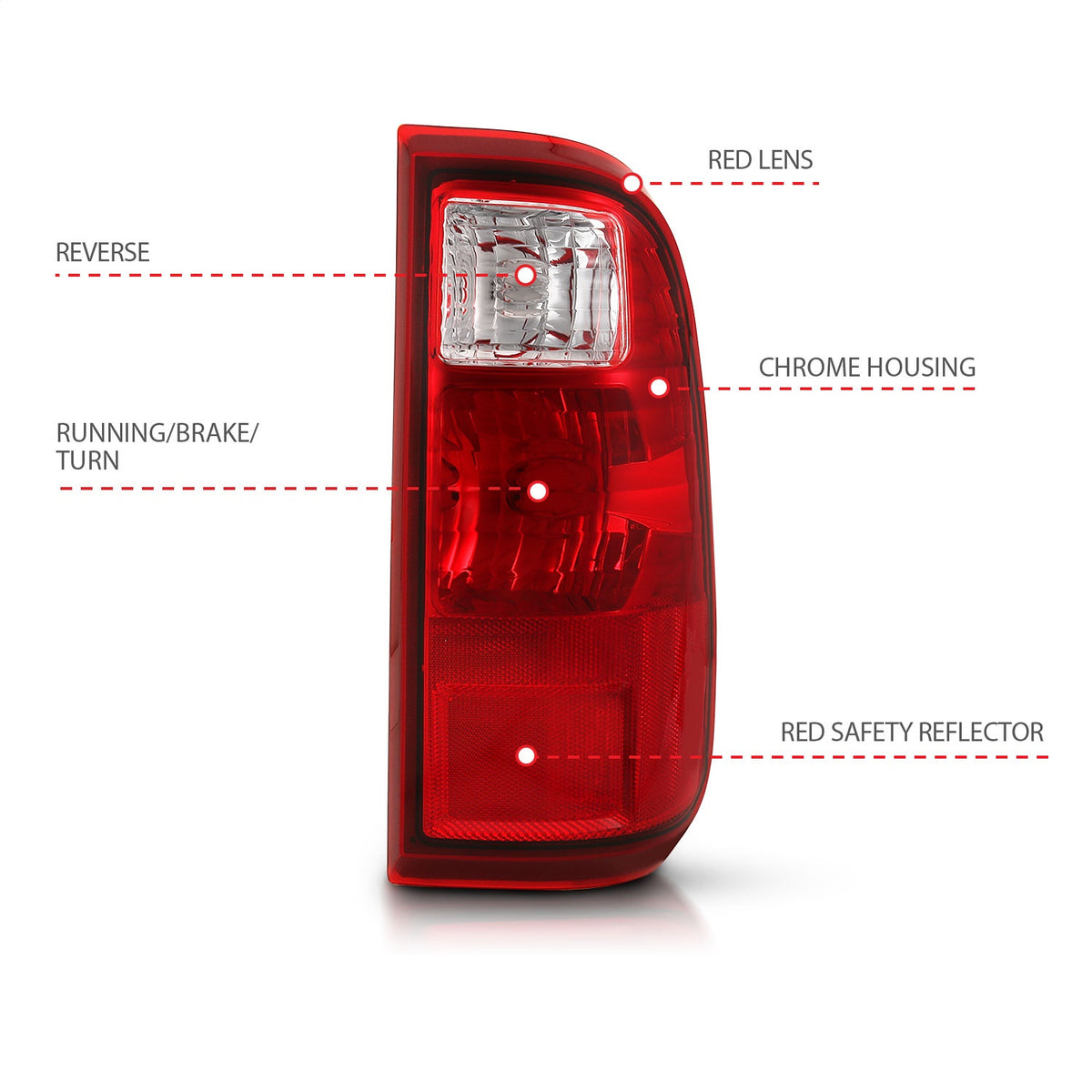 ANZO USA ZUKT_311305 Anzo ZUKT_311305 Tail Light Assembly Red/Clear Lens OE