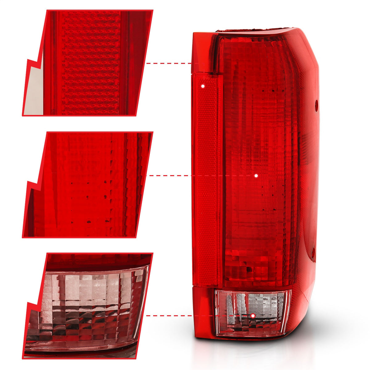ANZO USA ZUKT_311306 Anzo ZUKT_311306 Tail Light Assembly Red/Clear Lens OE