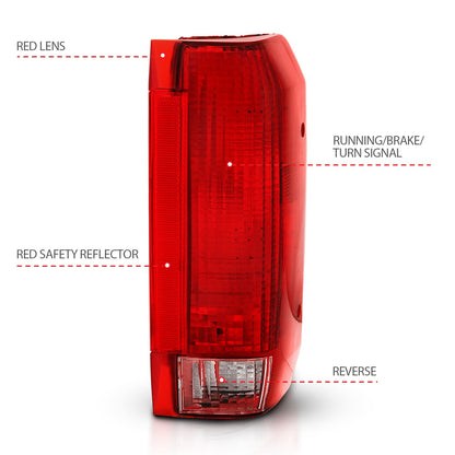 ANZO USA ZUKT_311306 Anzo ZUKT_311306 Tail Light Assembly Red/Clear Lens OE