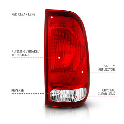 ANZO USA ZUKT_311307 Anzo ZUKT_311307 Tail Light Assembly Red/Clear Lens OE