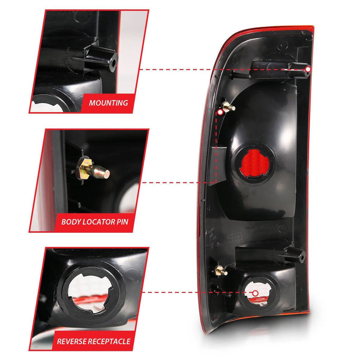 ANZO USA ZUKT_311307 Anzo ZUKT_311307 Tail Light Assembly Red/Clear Lens OE