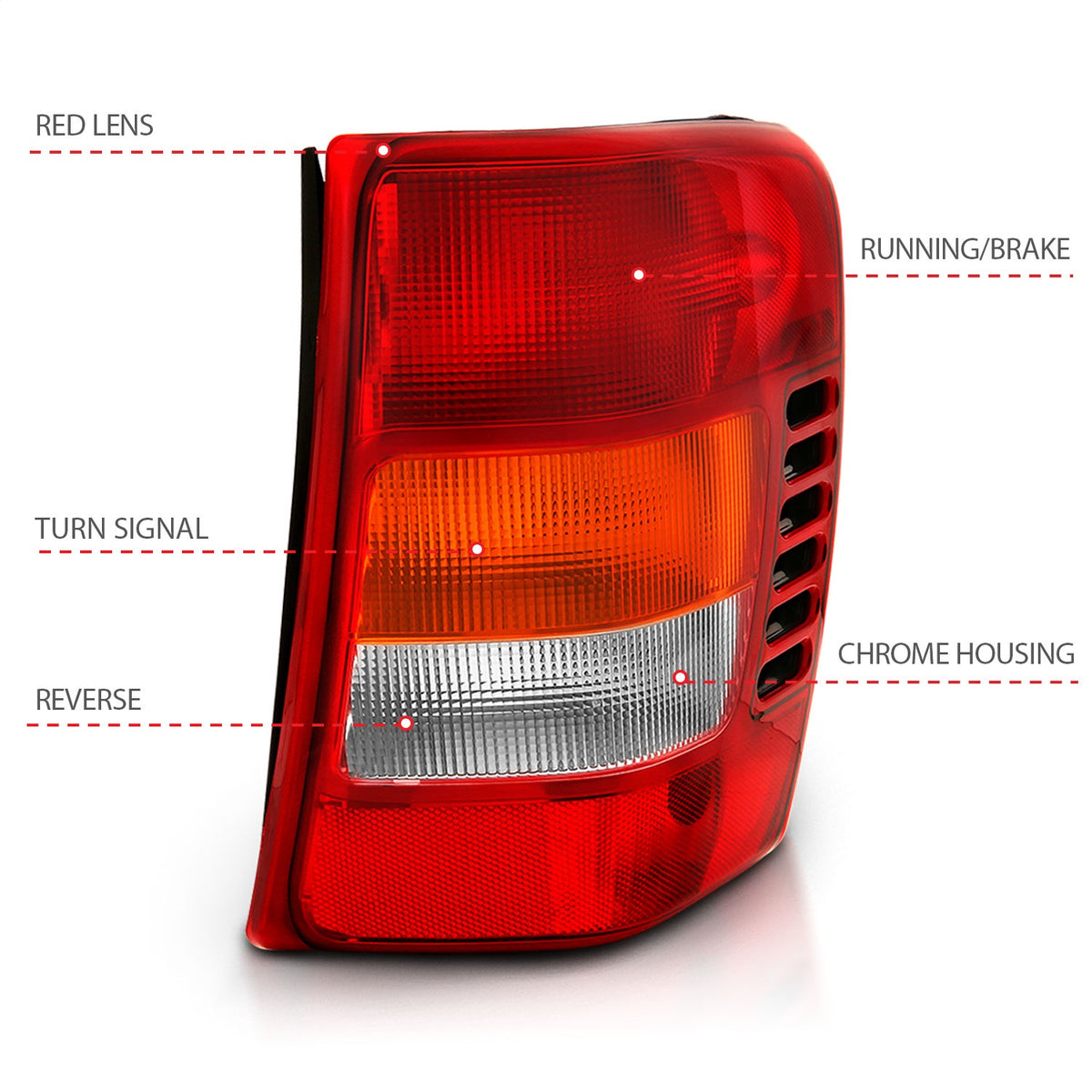 ANZO USA ZUKT_311308 Anzo ZUKT_311308 Tail Light Assembly Red/Clear Lens OE
