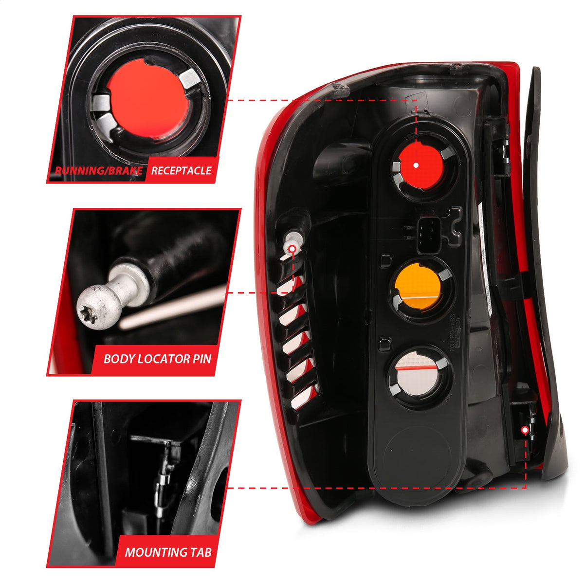 ANZO USA ZUKT_311308 Anzo ZUKT_311308 Tail Light Assembly Red/Clear Lens OE