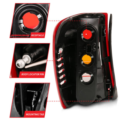 ANZO USA ZUKT_311308 Anzo ZUKT_311308 Tail Light Assembly Red/Clear Lens OE
