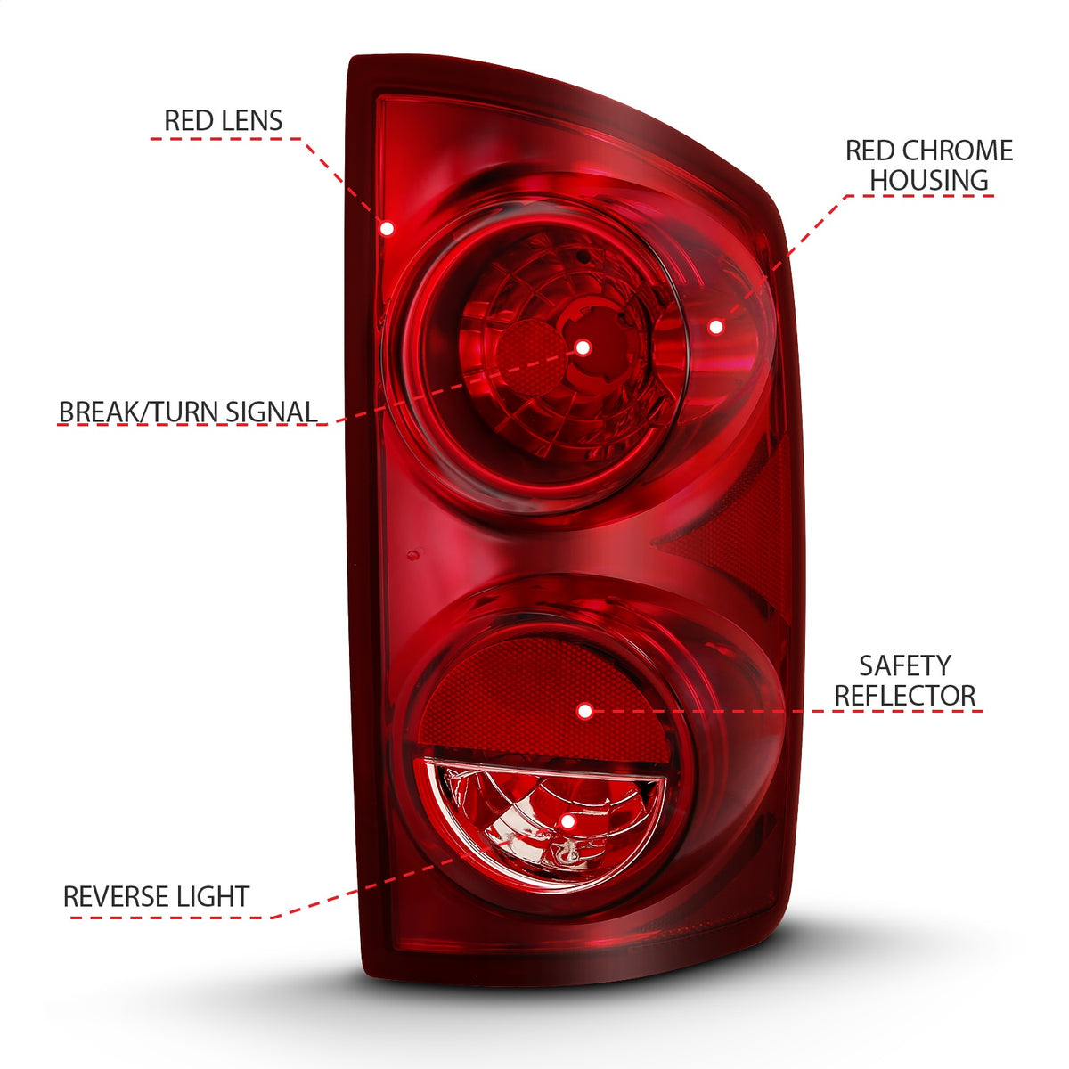 ANZO USA ZUKT_311309 Anzo ZUKT_311309 Tail Light Assembly Red Lens for Ram 1500 for 311309