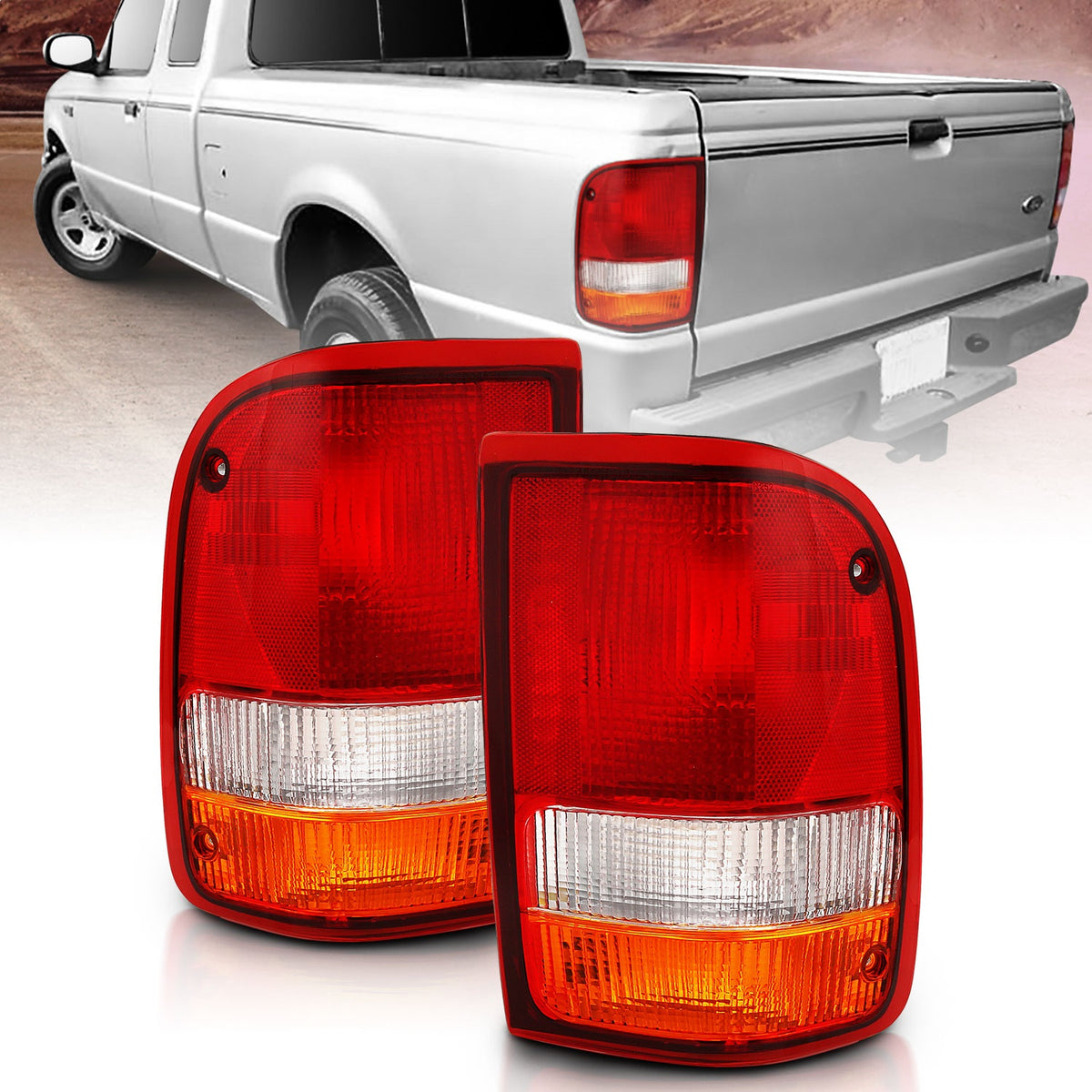 ANZO USA ZUKT_311310 Anzo ZUKT_311310 Tail Light Assembly Red/Clear Lens Pair for Fits