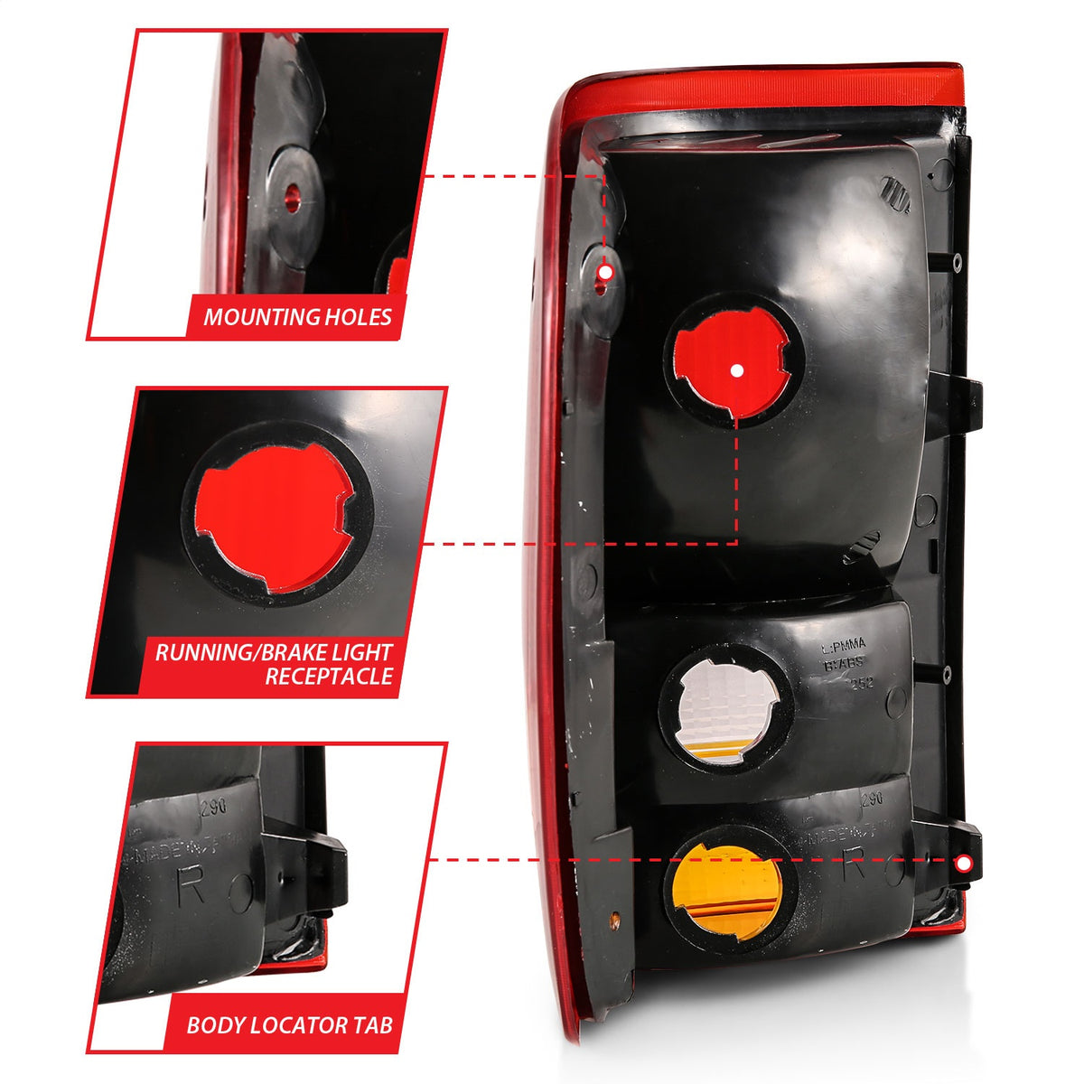 ANZO USA ZUKT_311310 Anzo ZUKT_311310 Tail Light Assembly Red/Clear Lens Pair for Fits