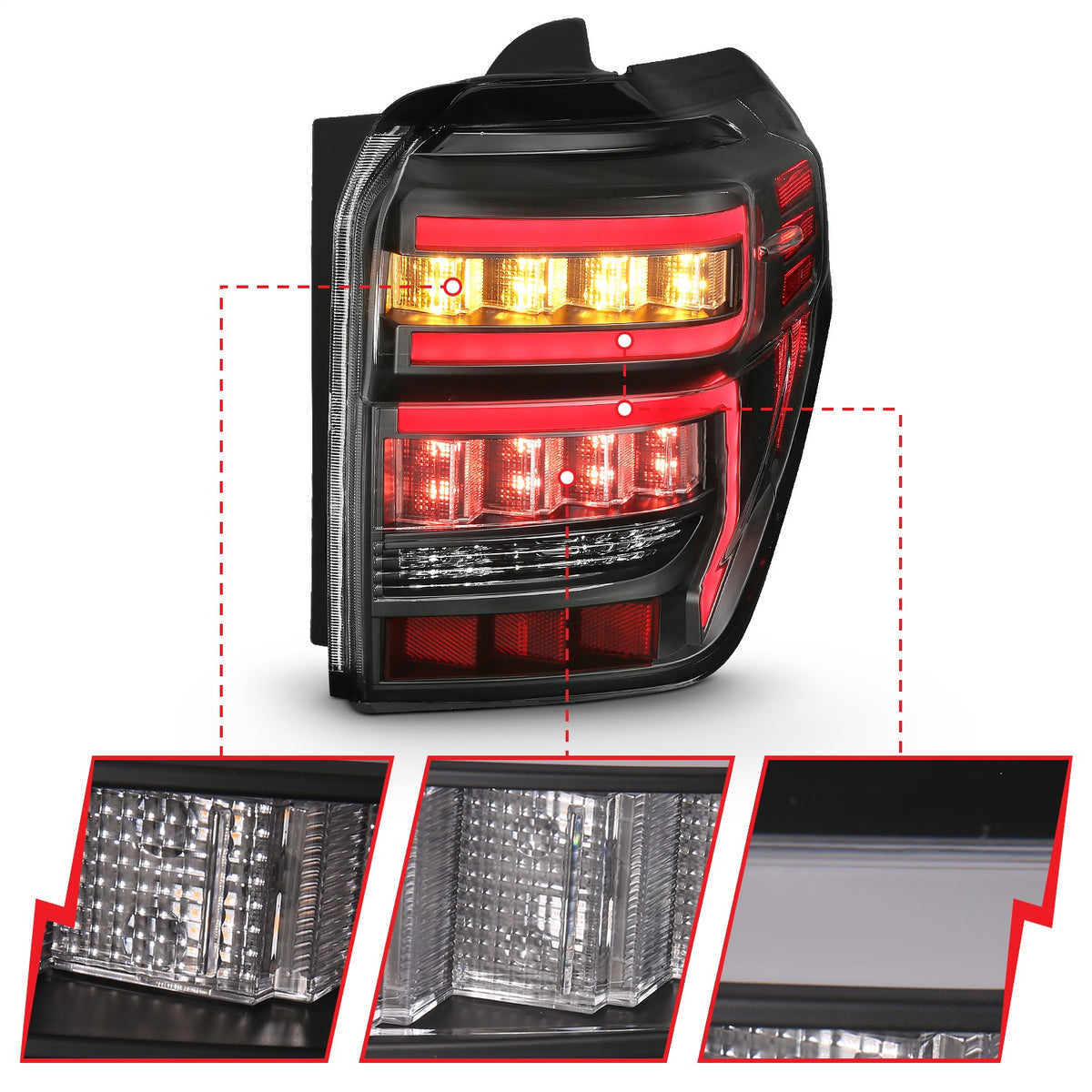 ANZO USA ZUKT_311311 Anzo ZUKT_311311 Lens Black Housing Red Light Bar