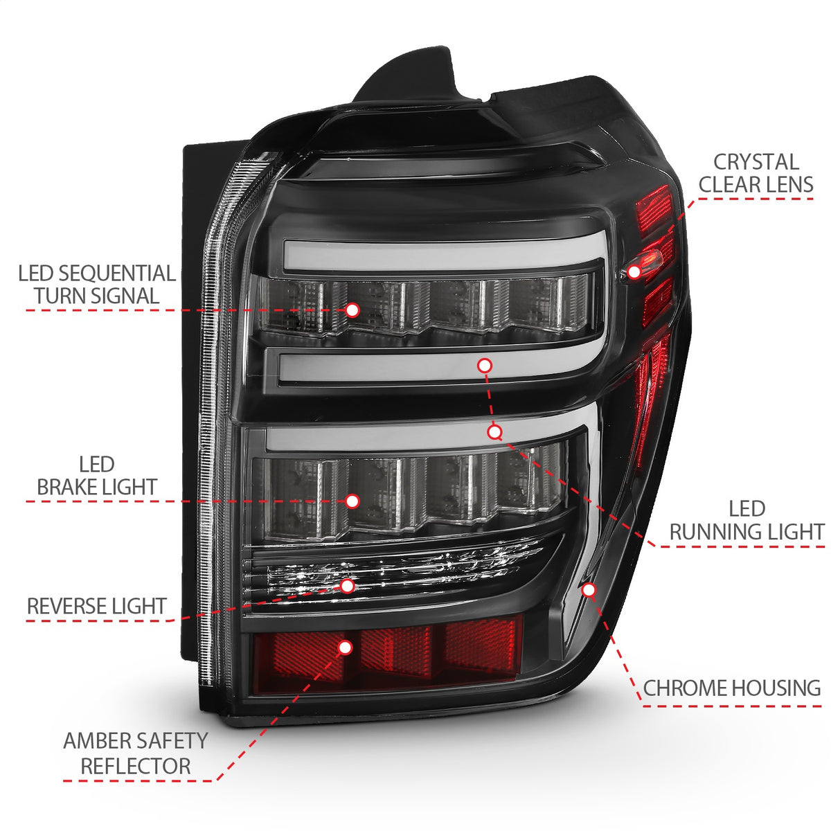 ANZO USA ZUKT_311311 Anzo ZUKT_311311 Lens Black Housing Red Light Bar