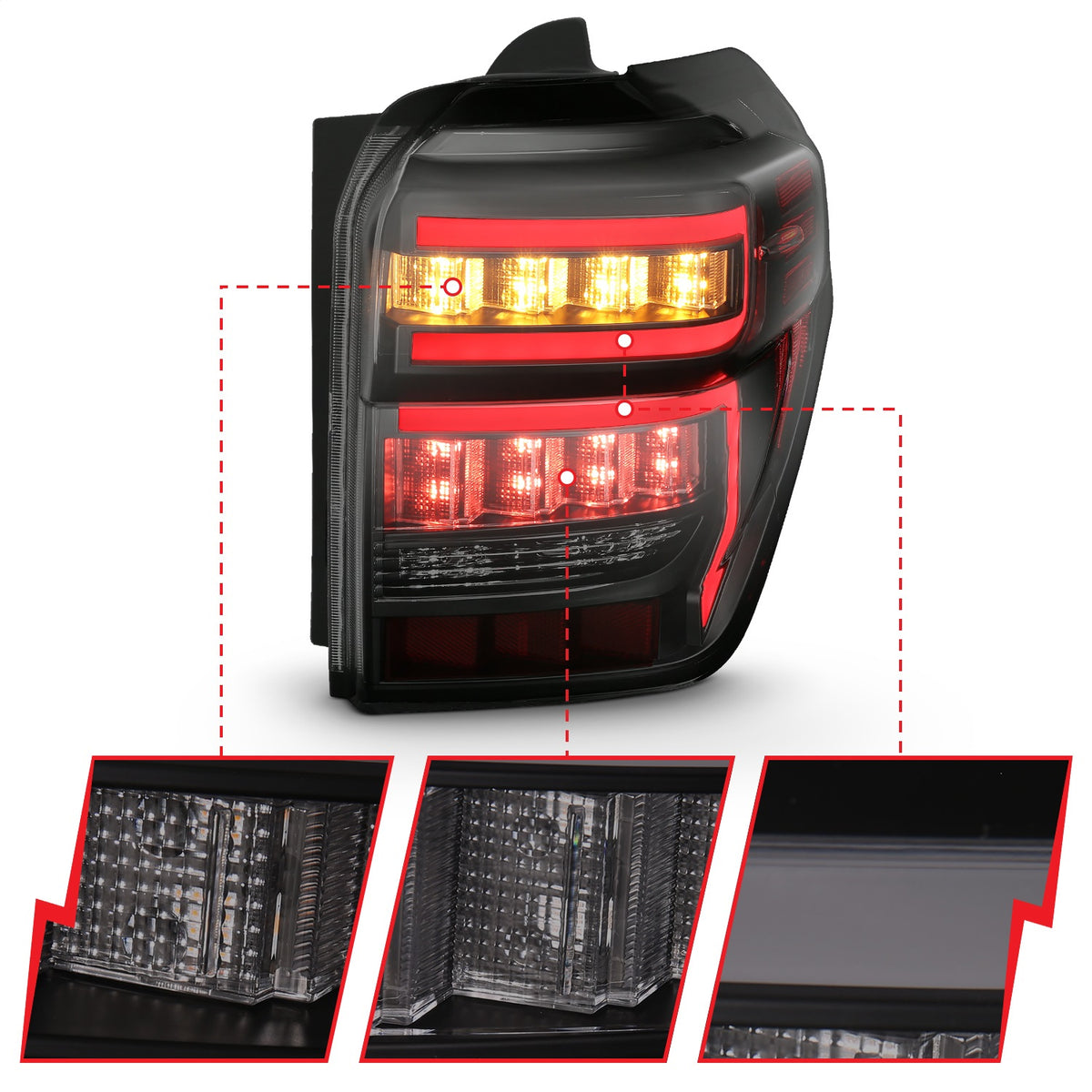 ANZO USA ZUKT_311312 Anzo ZUKT_311312 Lens Black Housing Red Light Bar