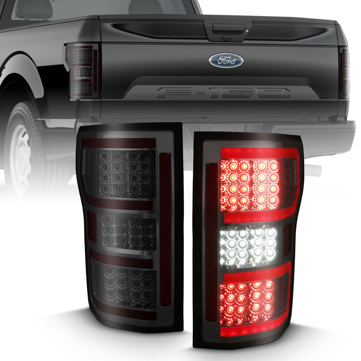 ANZO USA ZUKT_311315 Anzo ZUKT_311315 Lens Smoke Housing Red Light Bar