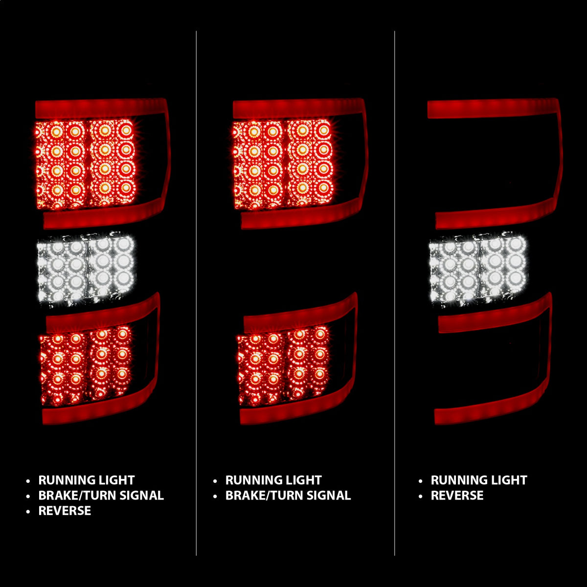 ANZO USA ZUKT_311315 Anzo ZUKT_311315 Lens Smoke Housing Red Light Bar