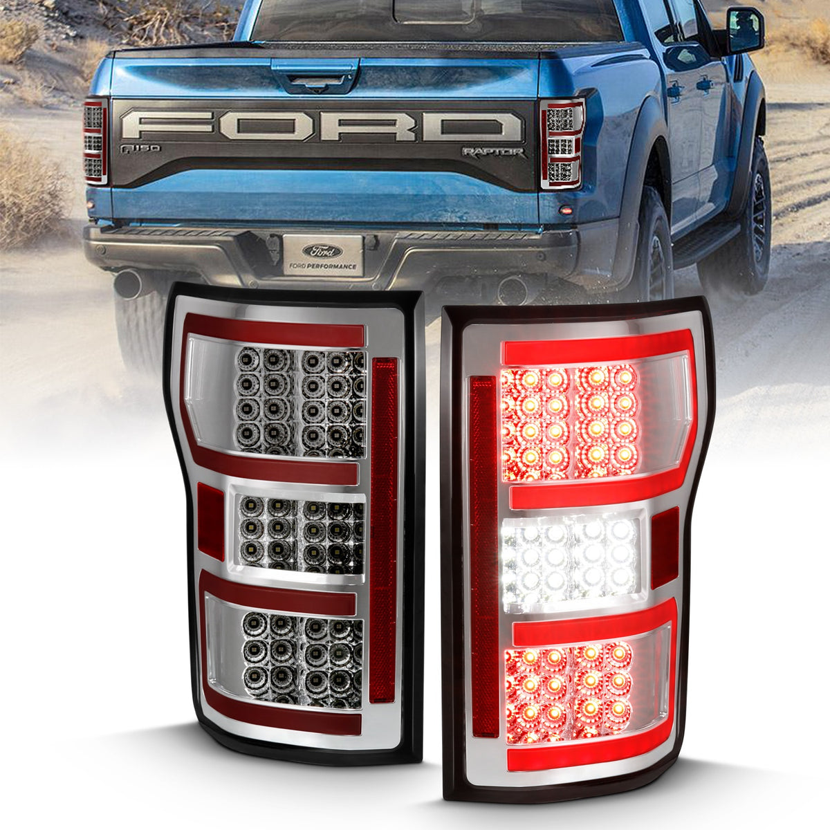 ANZO USA ZUKT_311316 Anzo ZUKT_311316 Lens Chrome Housing Red Light Bar